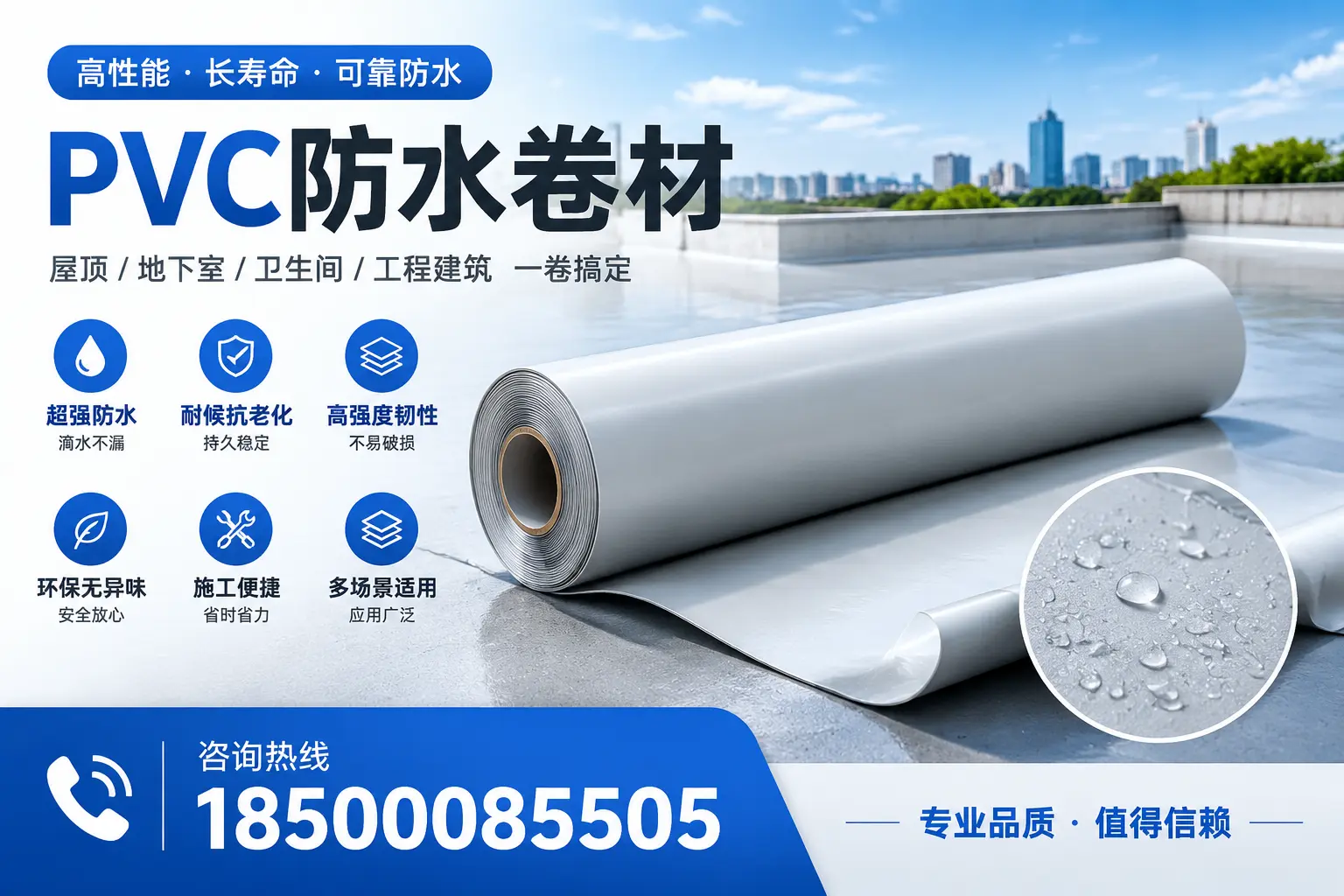 PVC防水卷材的防水效果评测，适合酒泉的科学依据
